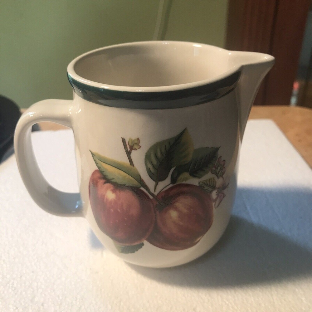 Vintage China Pearl Apple Creamer Sauce Pitcher 10 oz Casuals 90s discontinued